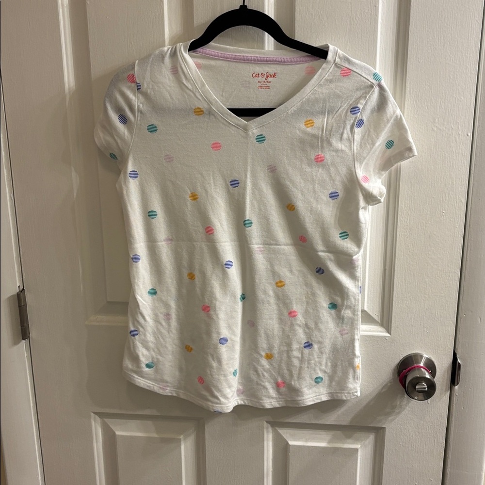 Cat & Jack White Tee with Colorful Dots